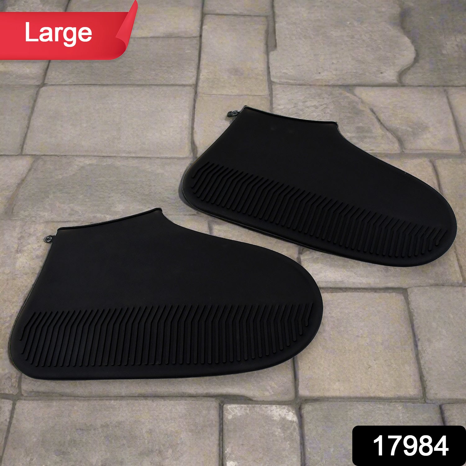 17984 Non-Slip Silicone Rain Reusable Anti skid Waterproof Fordable Boot Shoe Cover (Large Size / 1 Pair / Black) 17984 Non-Slip Silicone Rain Reusable Anti skid Waterproof Fordable Boot Shoe Cover (Large Size / 1 Pair / Black)